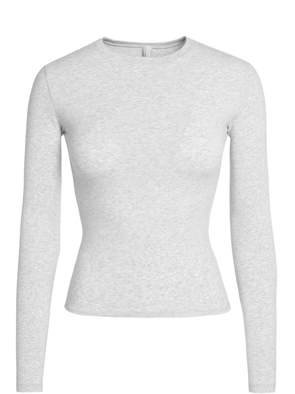 SKIMS Light Gray Long Sleeve Cotton Jersey Top - Picture 4 of 9